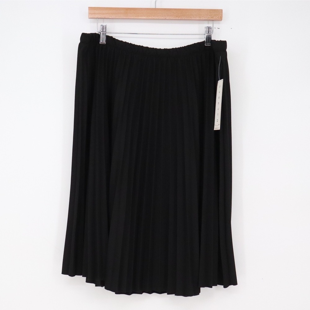 Alfred Dunner Skirt Womens 20 Keep It Modern Black Pleated Midi New